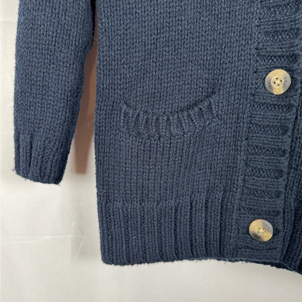 Hollister Boys Navy Cardigan NWT VTG Shawl Collar Holiday Party Grandpa Y2K Lg - Picture 5 of 11